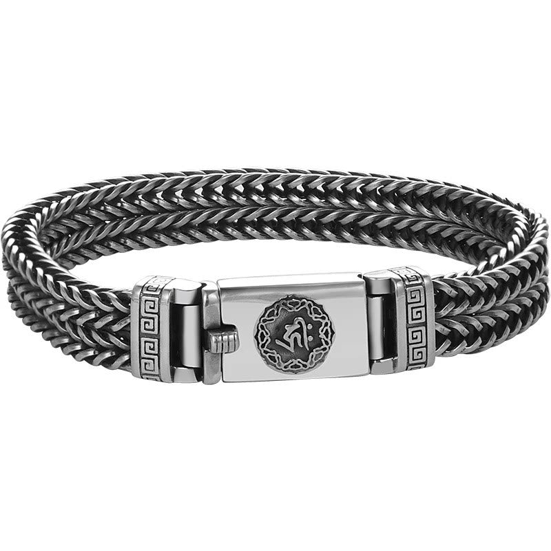 Bracelet tressé en cuivre Om Mani Padme Hum de 18 cm pour la paix
