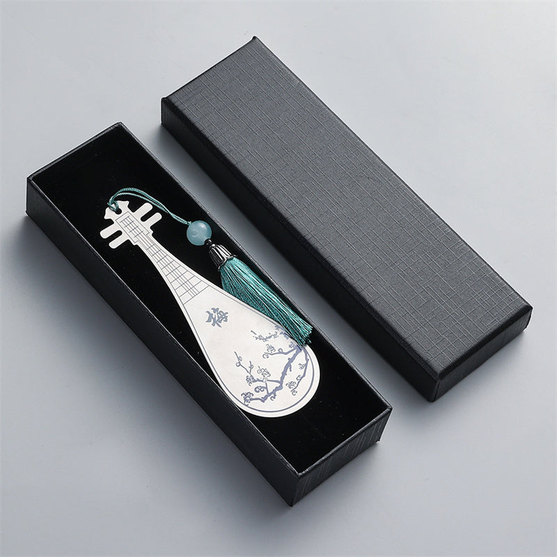 Gold Guzheng Metal Bookmark | Classical Instrument Design