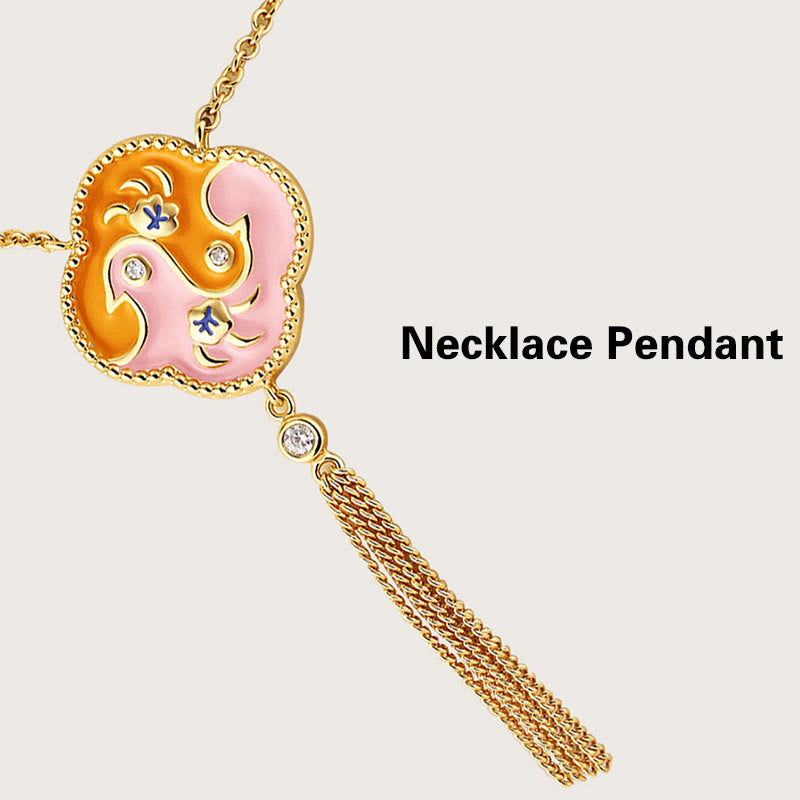 Parure de bijoux en cuivre plaqué or 18 carats avec deux oiseaux et zircons