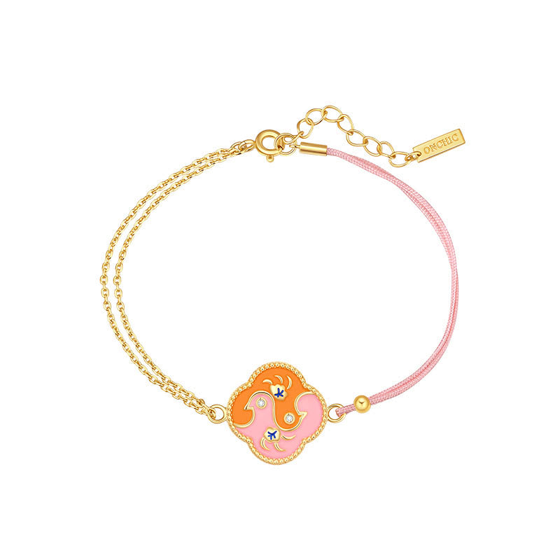 Parure de bijoux en cuivre plaqué or 18 carats avec deux oiseaux et zircons