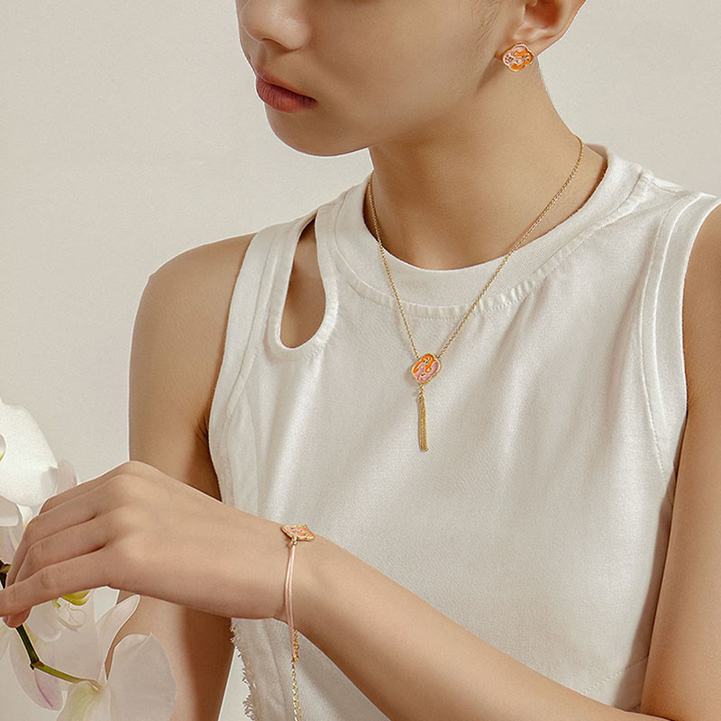 Parure de bijoux en cuivre plaqué or 18 carats avec deux oiseaux et zircons