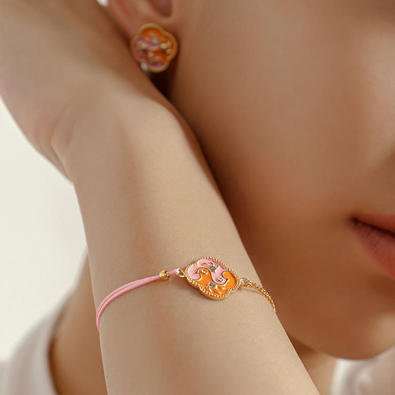 Parure de bijoux en cuivre plaqué or 18 carats avec deux oiseaux et zircons