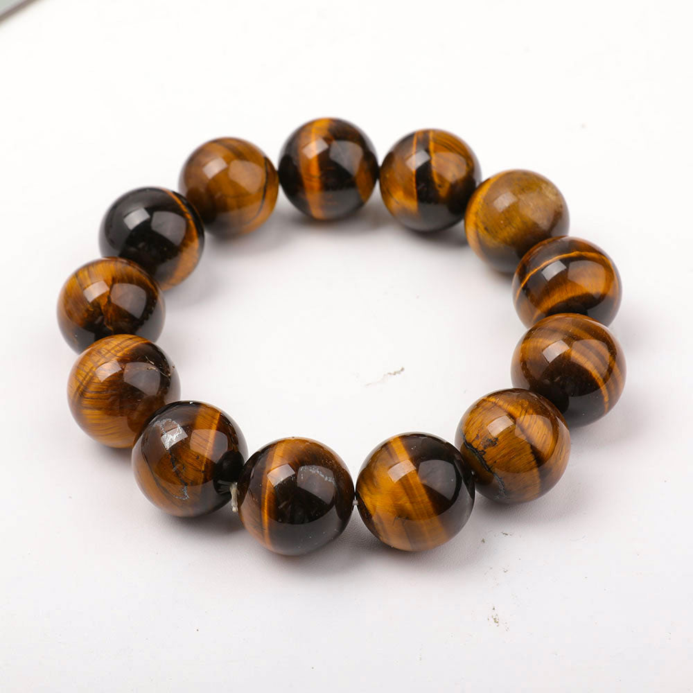 18mm Tiger Eye Bead Bracelet for Confidence