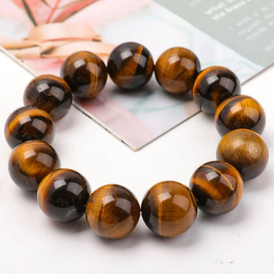 Bracelet en perles d'œil de tigre de 18 mm pour la confiance