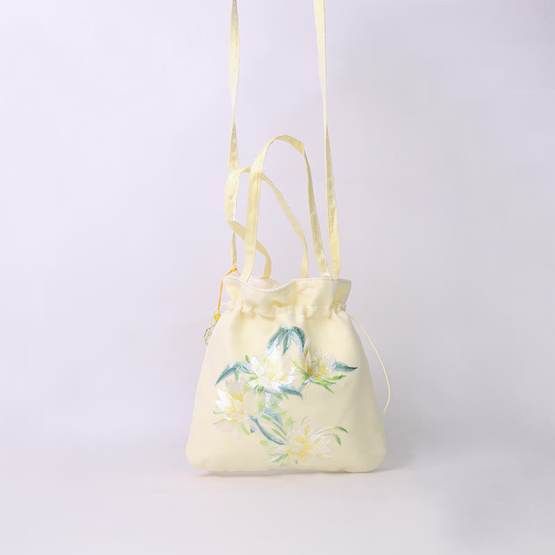 Cotton Linen Yoga Tote Bag with Adjustable Strap 21x22cm