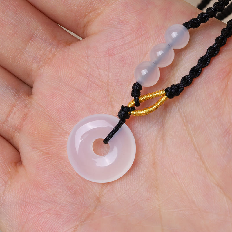 Strawberry Quartz Peace Buckle Healing Necklace 45cm