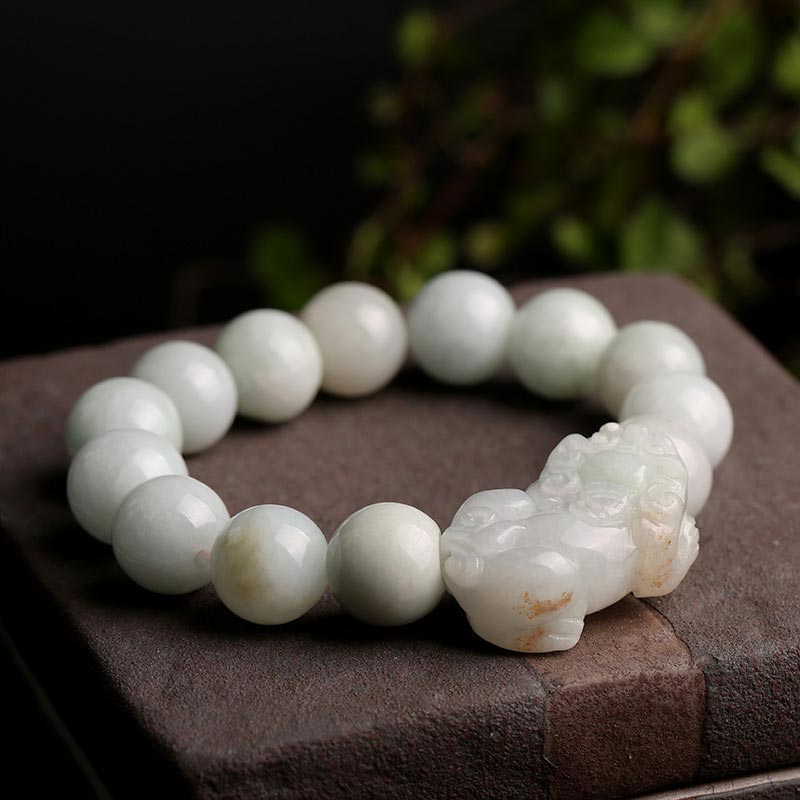 10MM Jade Pixiu Wealth Prosperity Bracelet for Luck