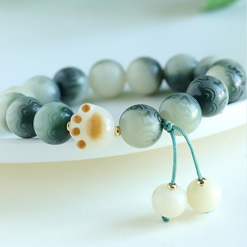 Bracelet sculpté en graines de Bodhi Om Mani Padme Hum, perles de 12 mm
