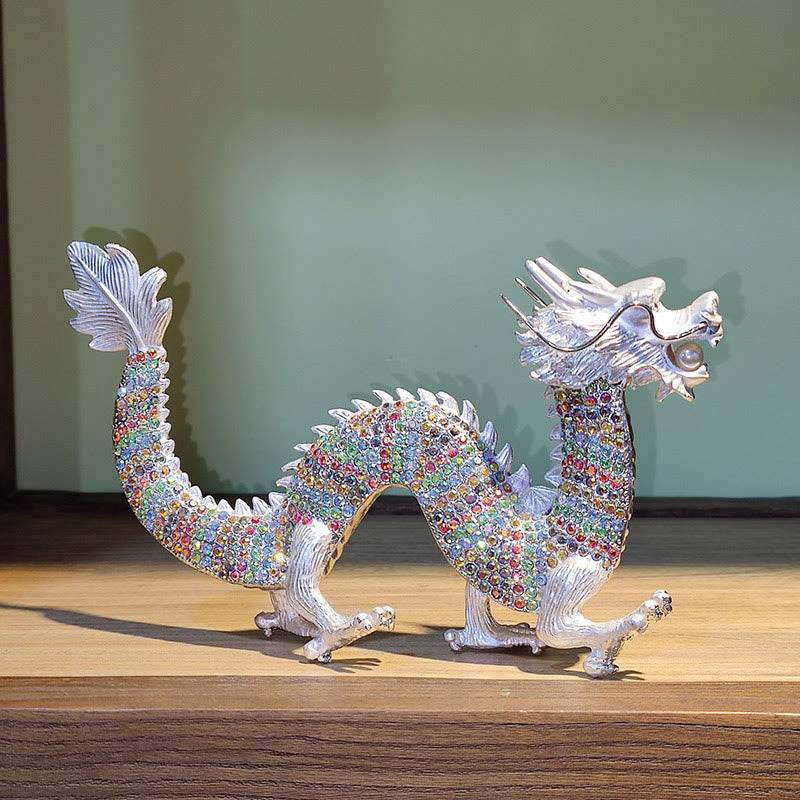 Handmade Chinese Dragon Statue Feng Shui Decor 22cm