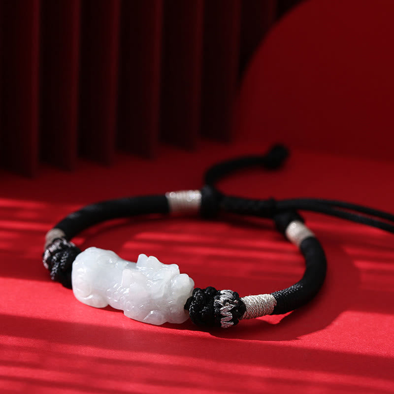 Natural Jade PiXiu Luck Prosperity Bracelet 14-26cm