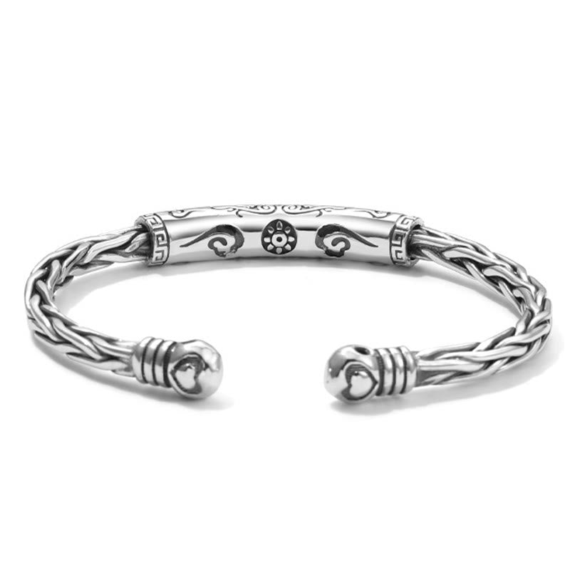 Adjustable Copper Om Mani Padme Hum Focus Cuff Bracelet