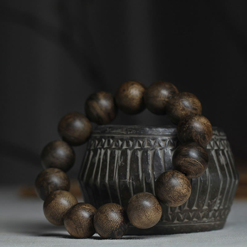 16mm Agarwood Peace Strength Bracelet from Hoi An Vietnam