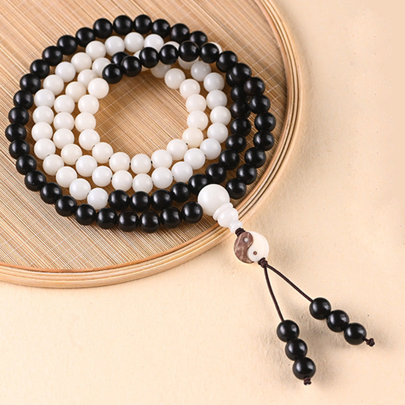 8mm Ebony Wood Protection Necklace Mala