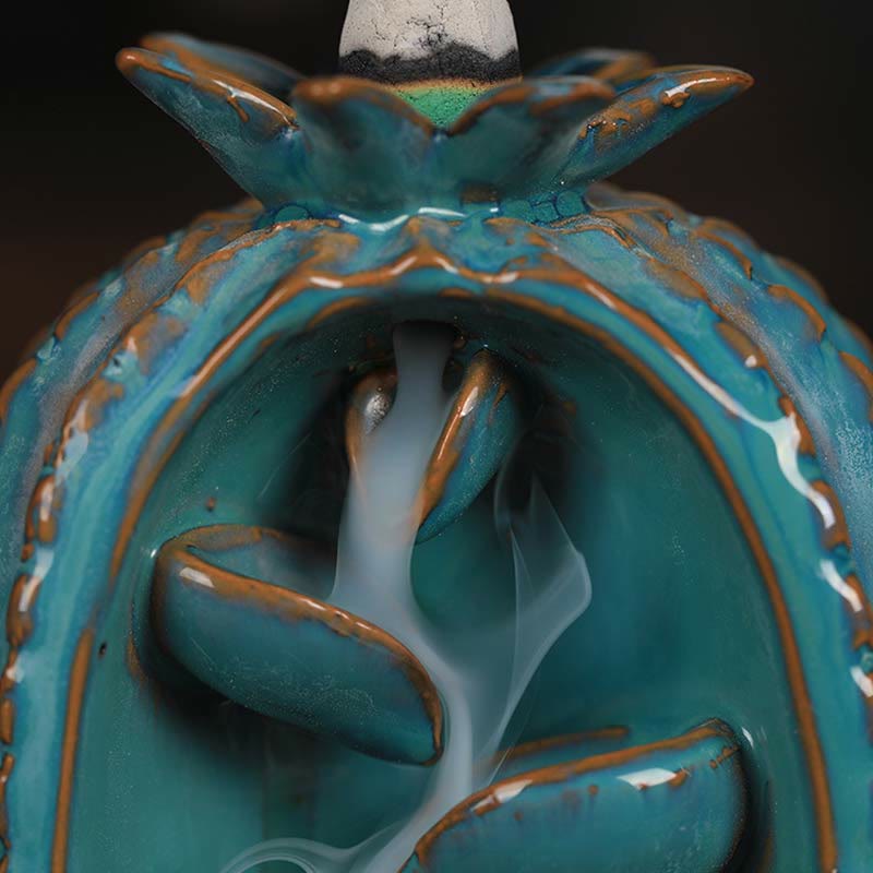 Ceramic Backflow Cactus Incense Burner 12.5cm Relaxation