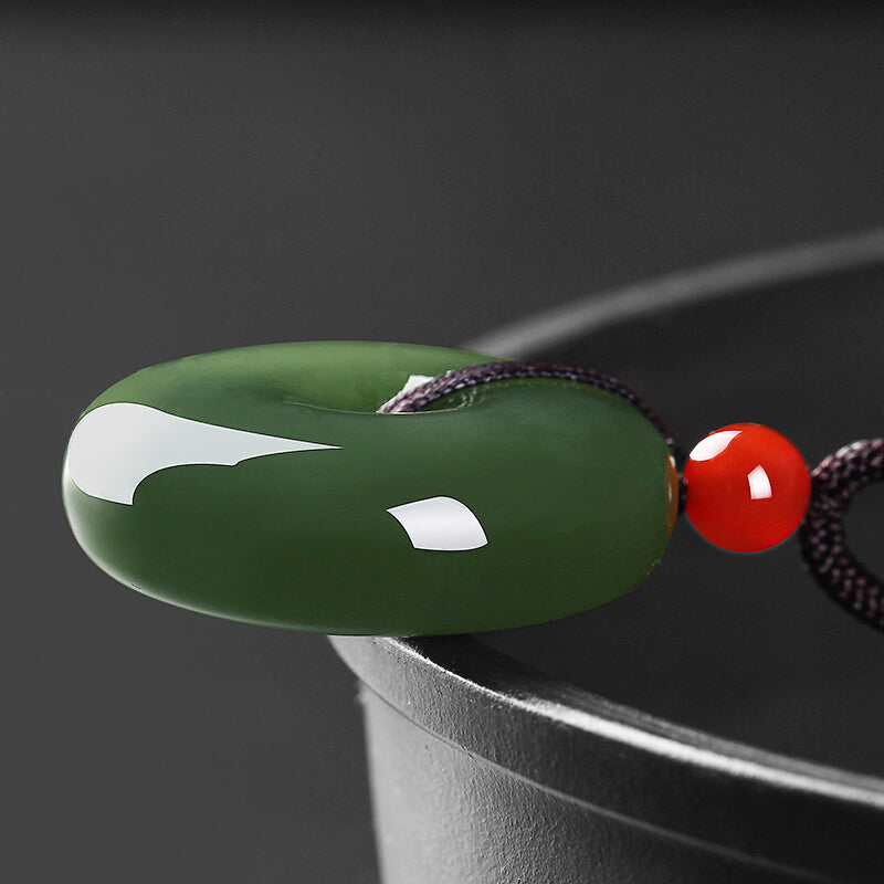 24-28mm Round Jade Prosperity Necklace for Abundance
