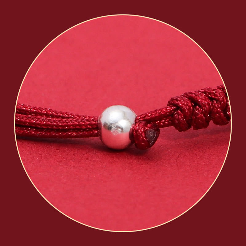 999 Sterling Silver PiXiu Strawberry Quartz Rose Quartz Bracelet for Wealth