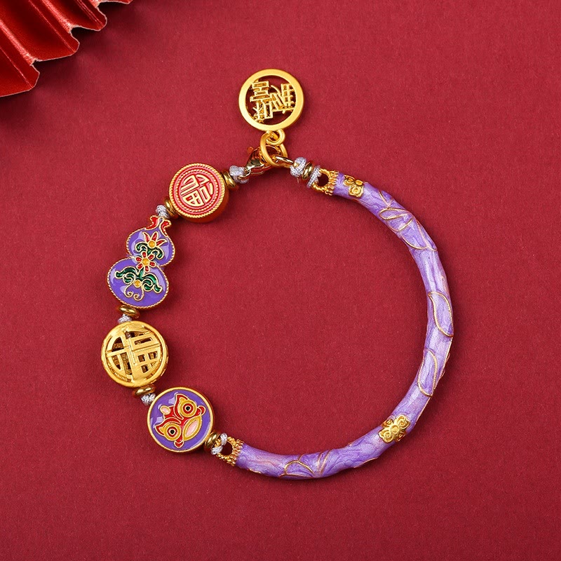 Copper Tibetan Gourd Fortune Happiness Lion Wealth Luck Bracelet