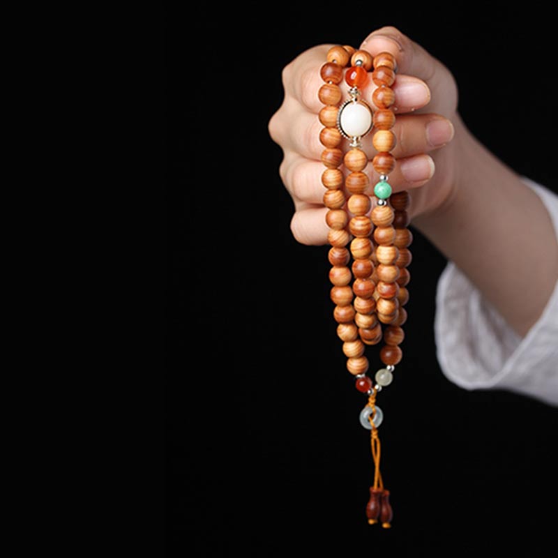 8mm Tibetan Rosewood Mala Necklace Bracelet for Healing