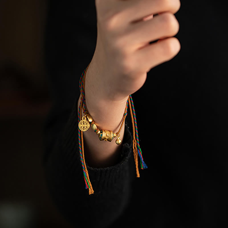 Om Mani Padme Hum Red String Bracelet for Protection & Strength