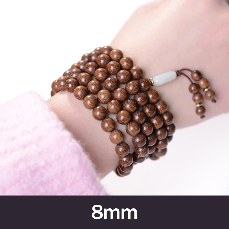 8mm Rosewood Jade Calm Mala Bracelet for Prosperity