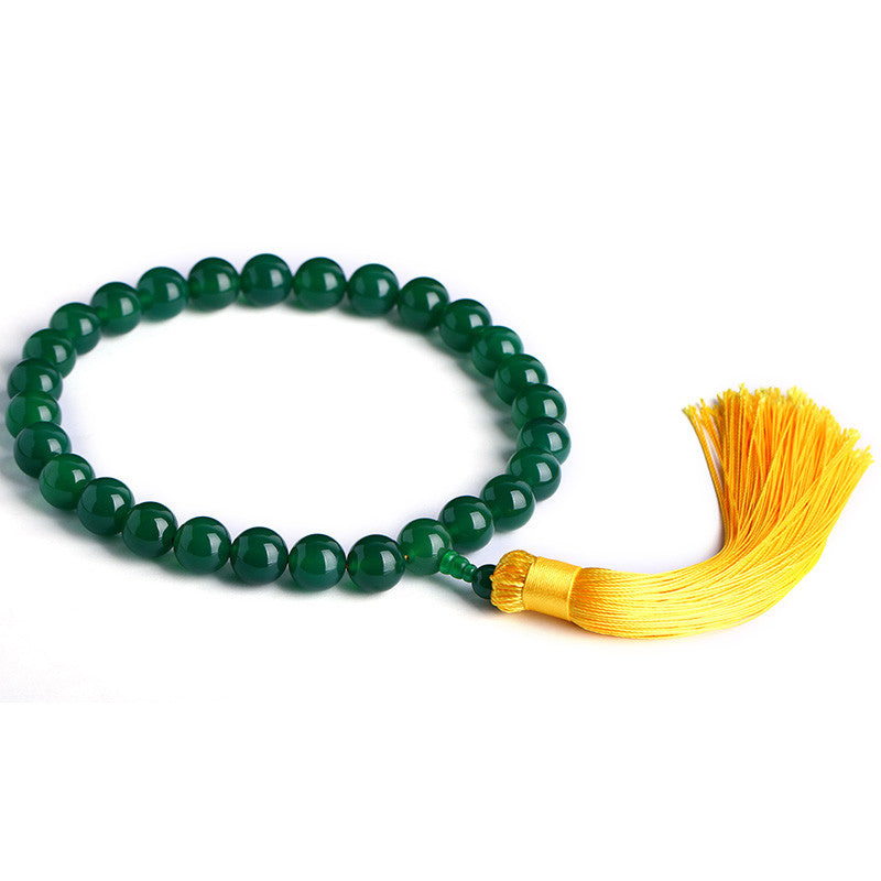Green Agate Wrist Mala 10mm | Power & Success Bracelet