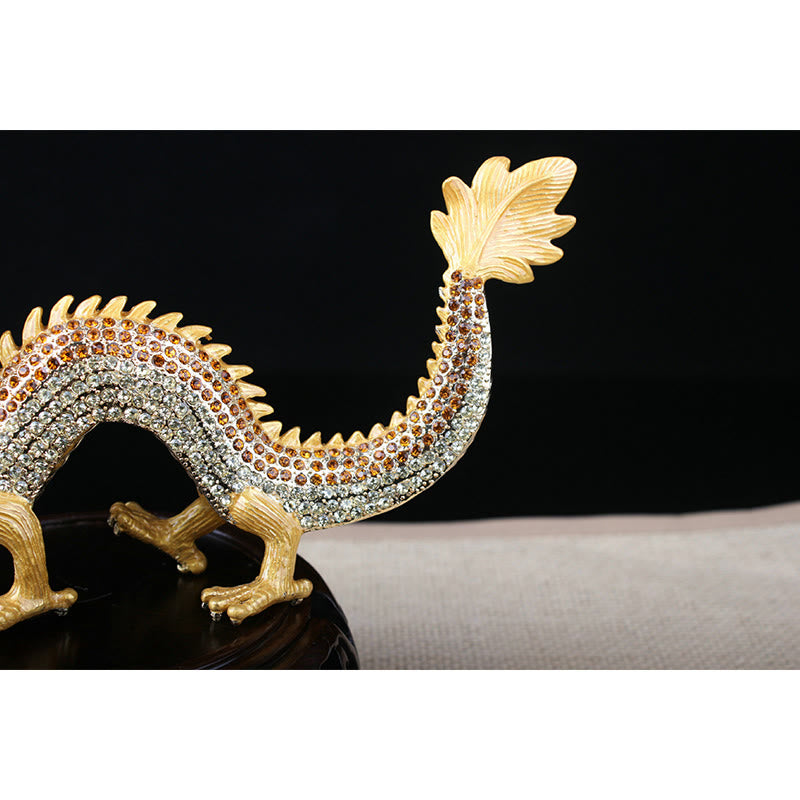 Handmade Chinese Dragon Statue Feng Shui Decor 22cm