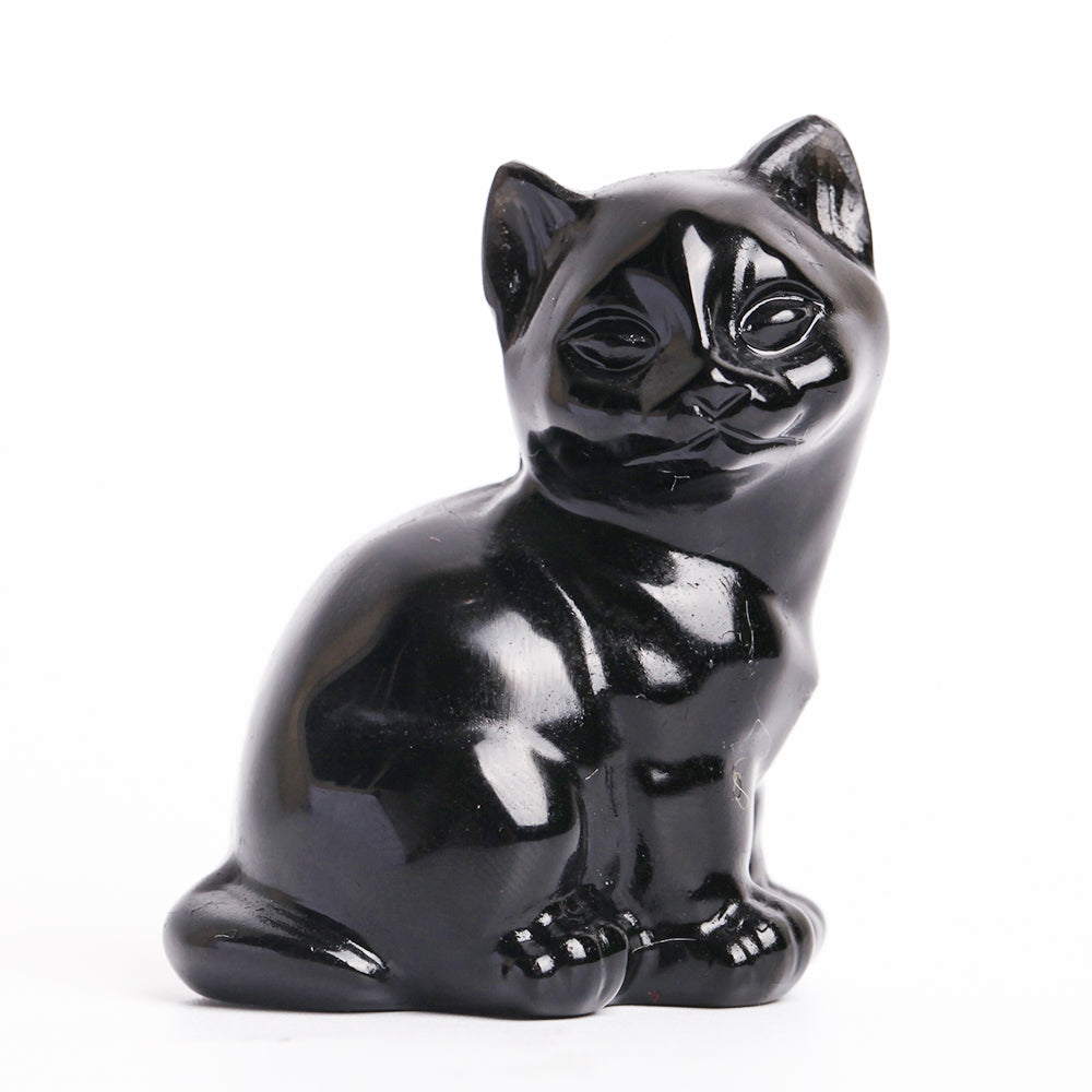 Sculptures de chats en cristal mixtes de 5 à 5,8 cm pour la guérison et la décoration