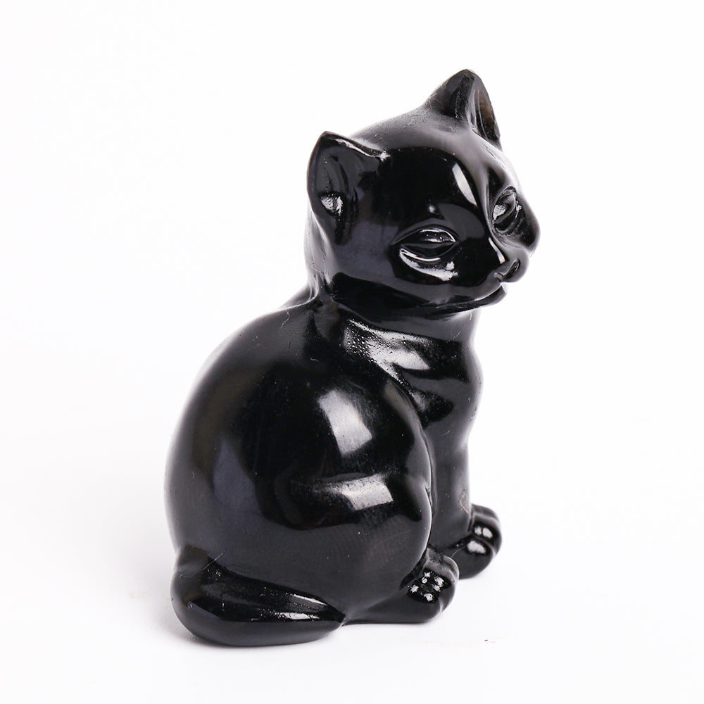 Sculptures de chats en cristal mixtes de 5 à 5,8 cm pour la guérison et la décoration