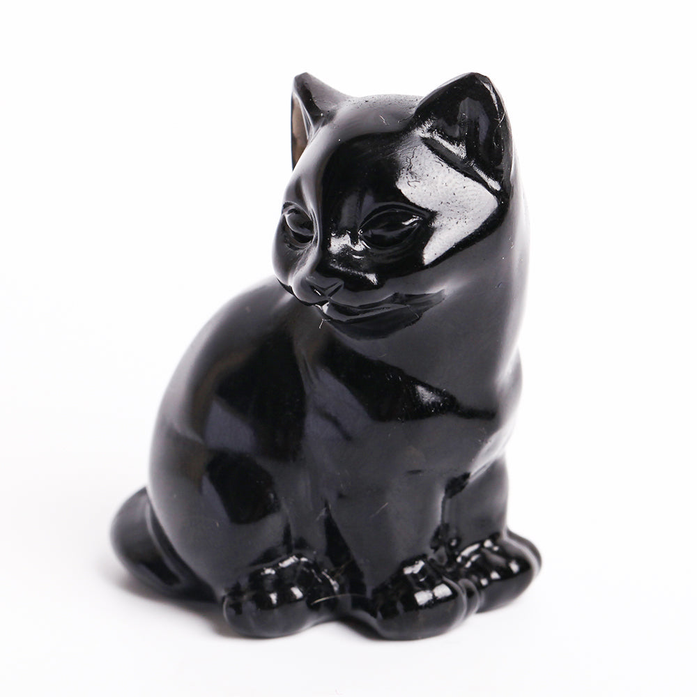 Sculptures de chats en cristal mixtes de 5 à 5,8 cm pour la guérison et la décoration