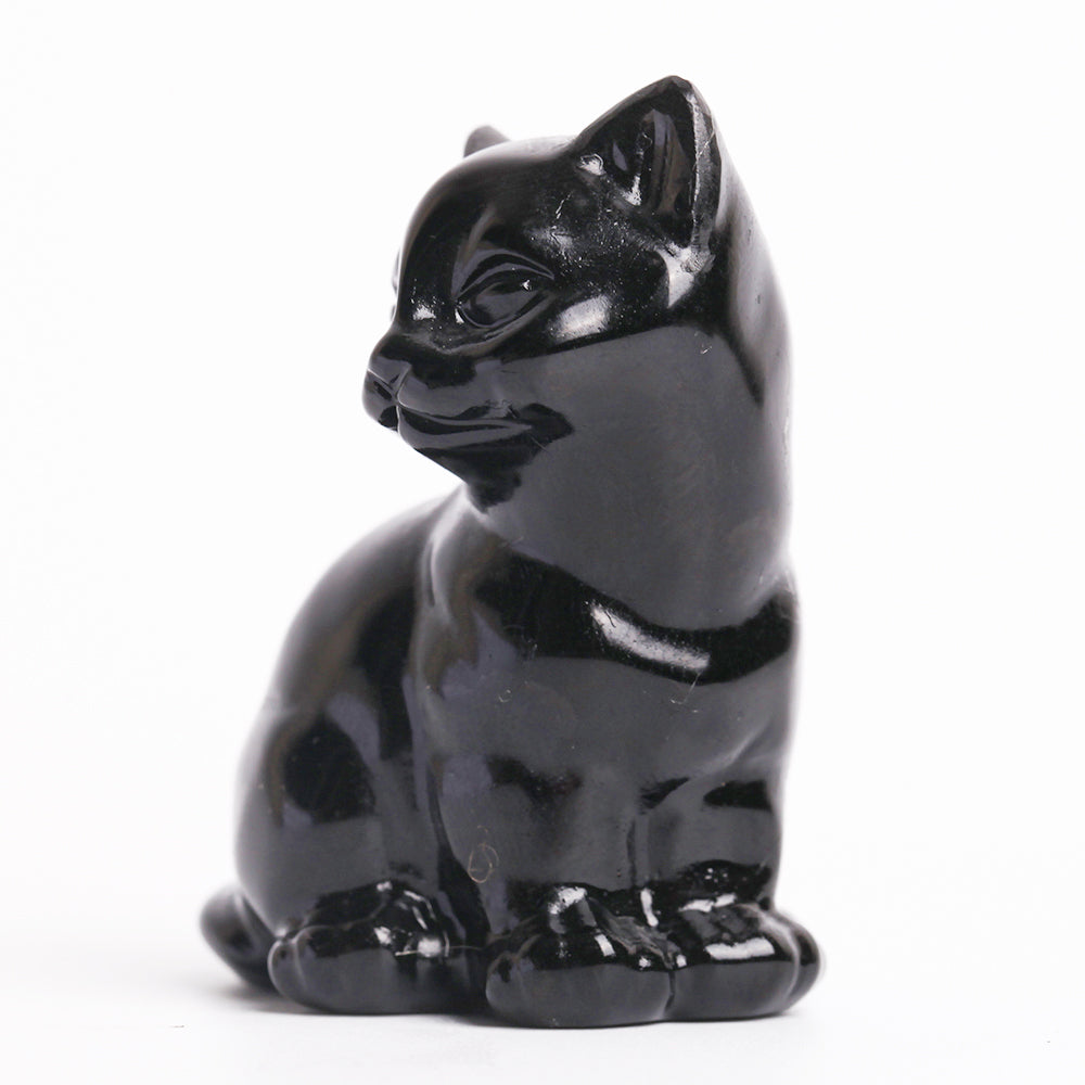 Sculptures de chats en cristal mixtes de 5 à 5,8 cm pour la guérison et la décoration