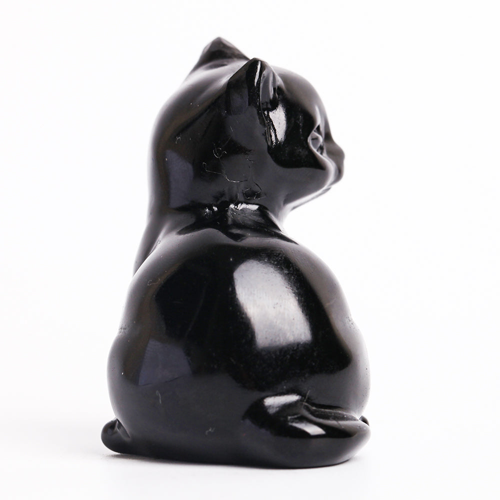 Sculptures de chats en cristal mixtes de 5 à 5,8 cm pour la guérison et la décoration
