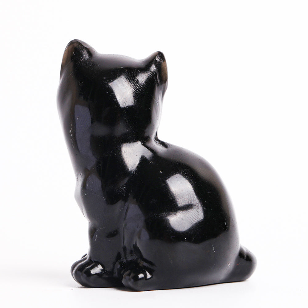 Sculptures de chats en cristal mixtes de 5 à 5,8 cm pour la guérison et la décoration
