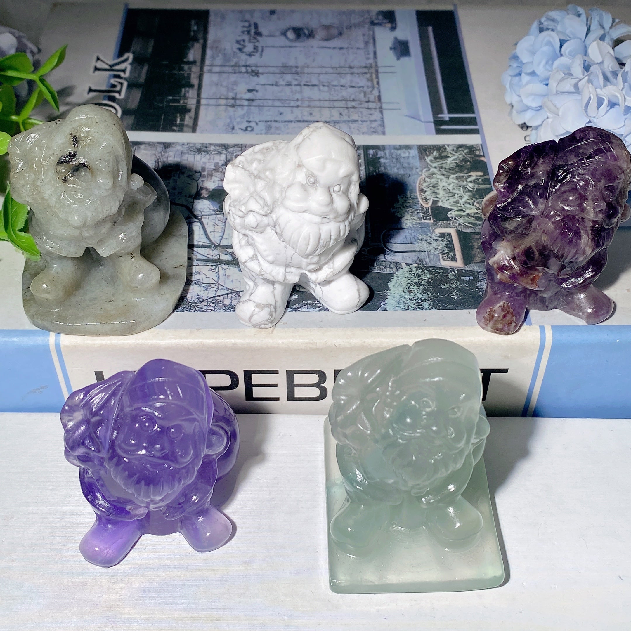 Figurines de Père Noël en cristal mixte de 5 à 6 cm pour la guérison
