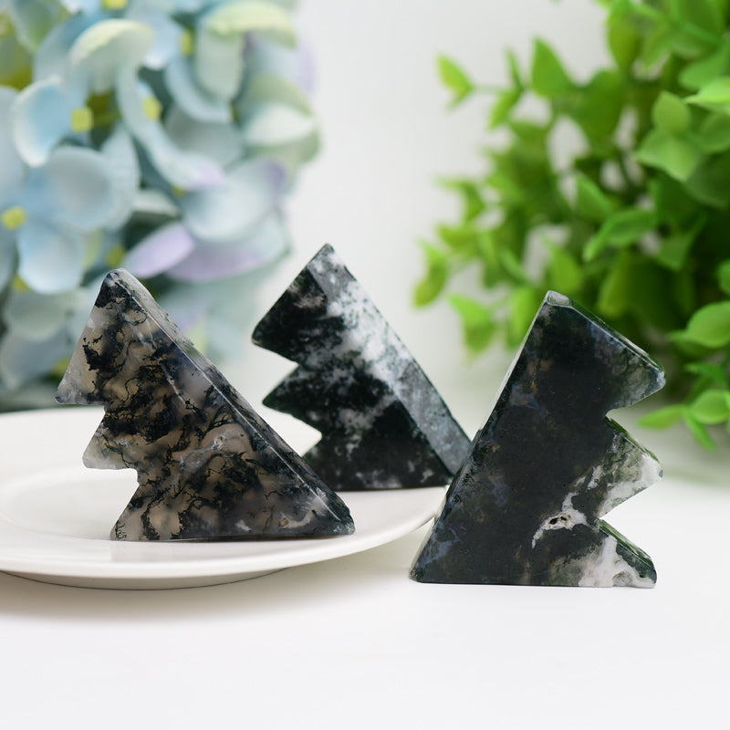 2.0-2.5 inch Moss Agate Mountain Crystal Slab