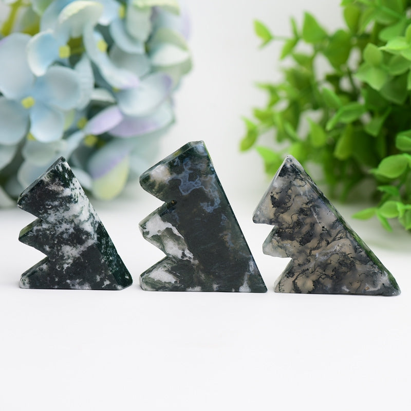 2.0-2.5 inch Moss Agate Mountain Crystal Slab