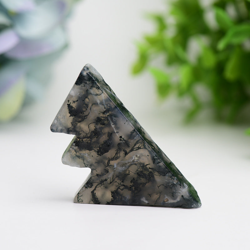 2.0-2.5 inch Moss Agate Mountain Crystal Slab