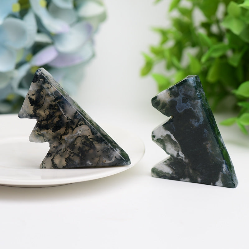 2.0-2.5 inch Moss Agate Mountain Crystal Slab