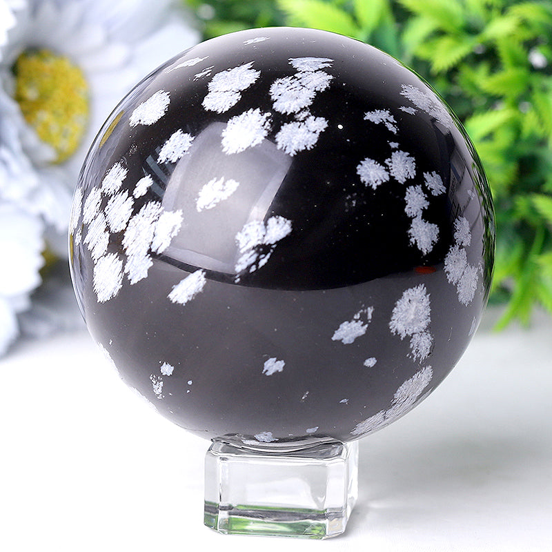 2.0-4.0 inch Snowflake Obsidian Crystal Spheres for Healing