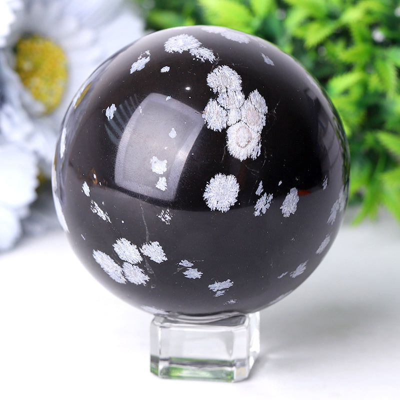 2.0-4.0 inch Snowflake Obsidian Crystal Spheres for Healing