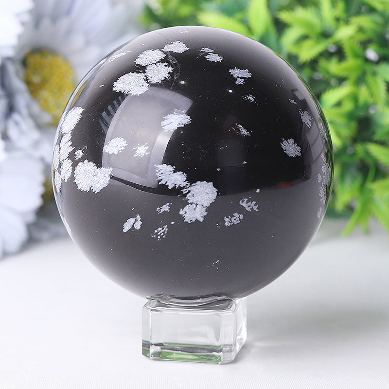 2.0-4.0 inch Snowflake Obsidian Crystal Spheres for Healing