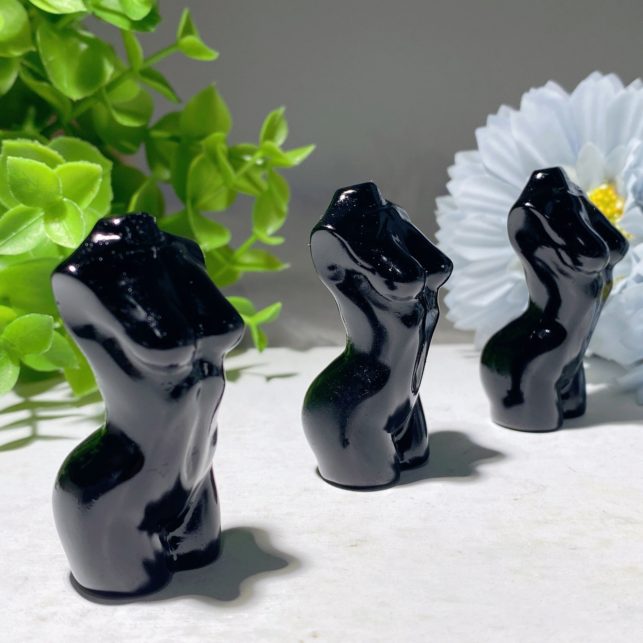 2.0 inch Black Obsidian Crystal Figurine Carving Sculpture