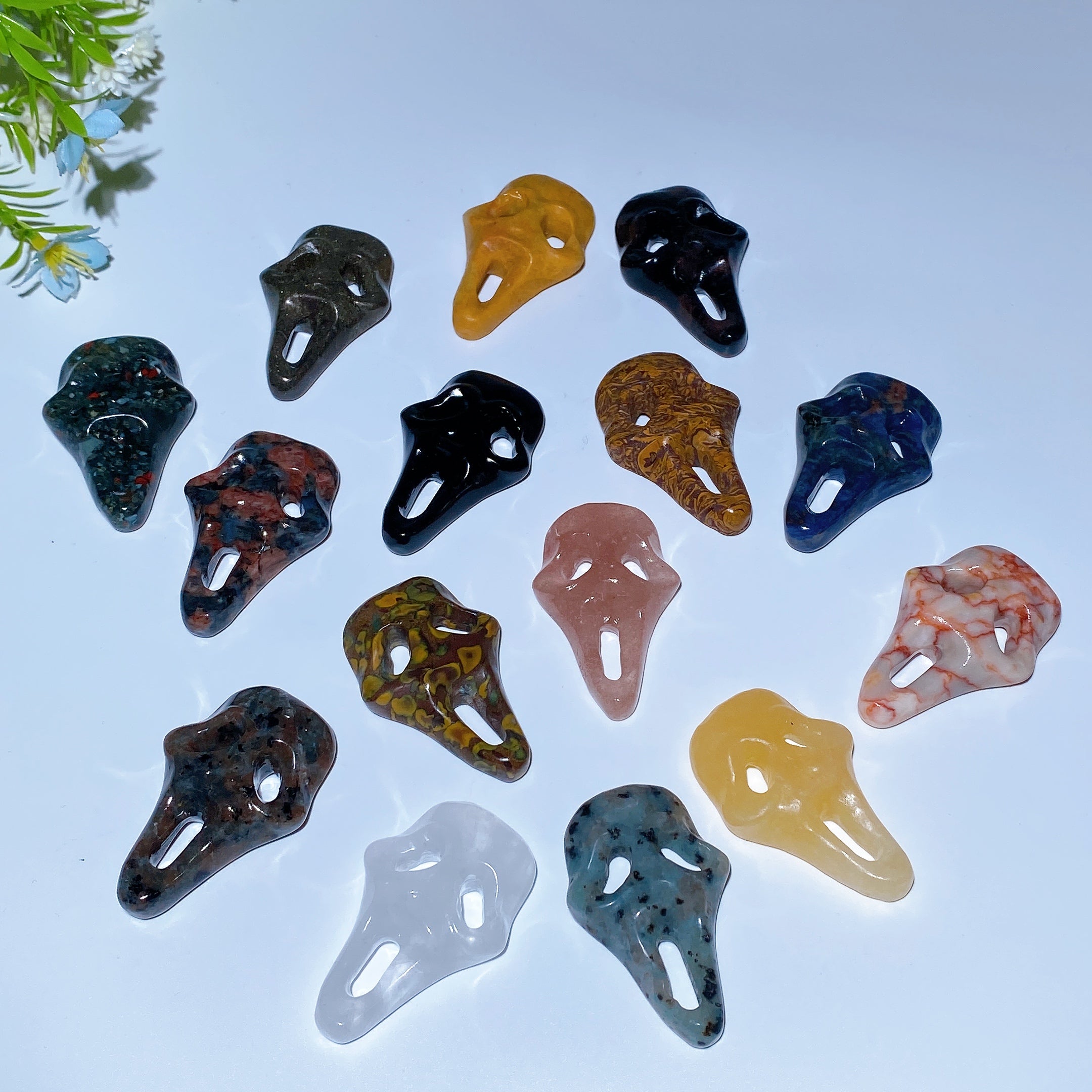 2.0 inch Crystal Ghost Face Skull Carving for Healing
