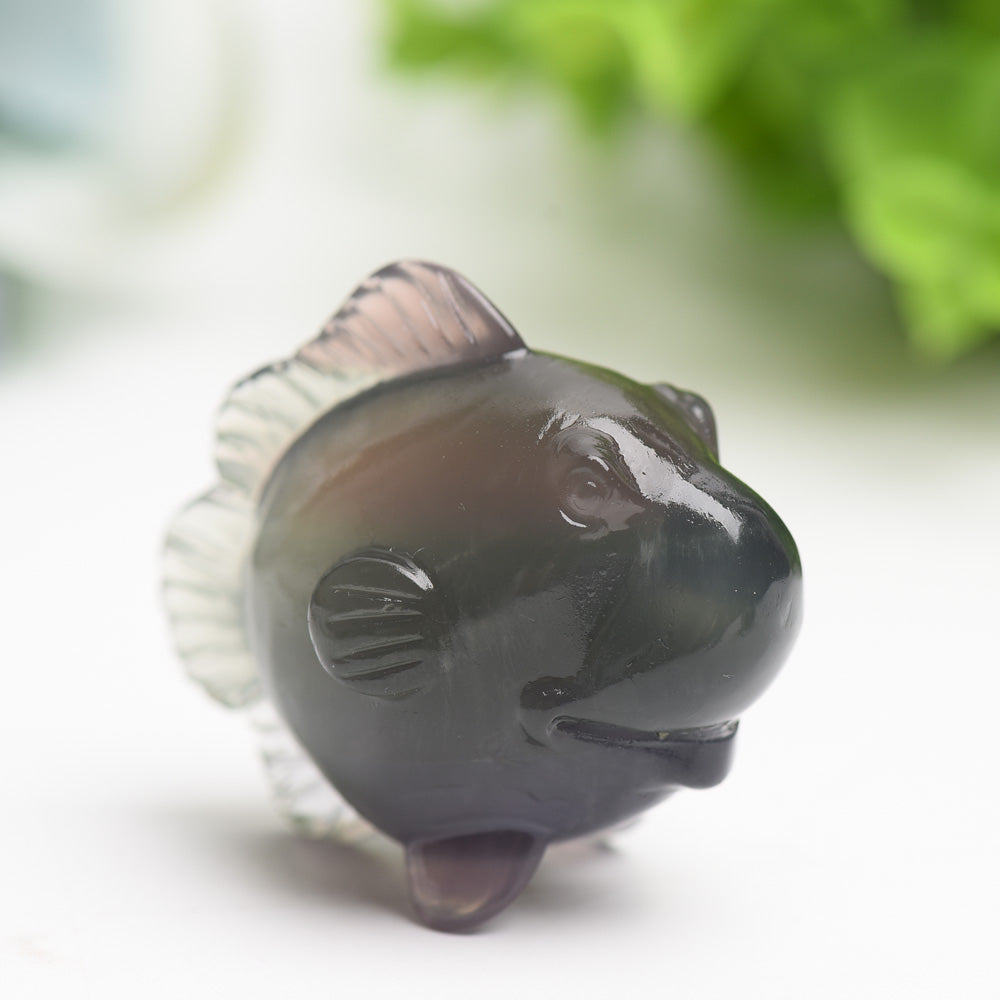 2.0 inch Fluorite Fish Crystal Carving for Healing