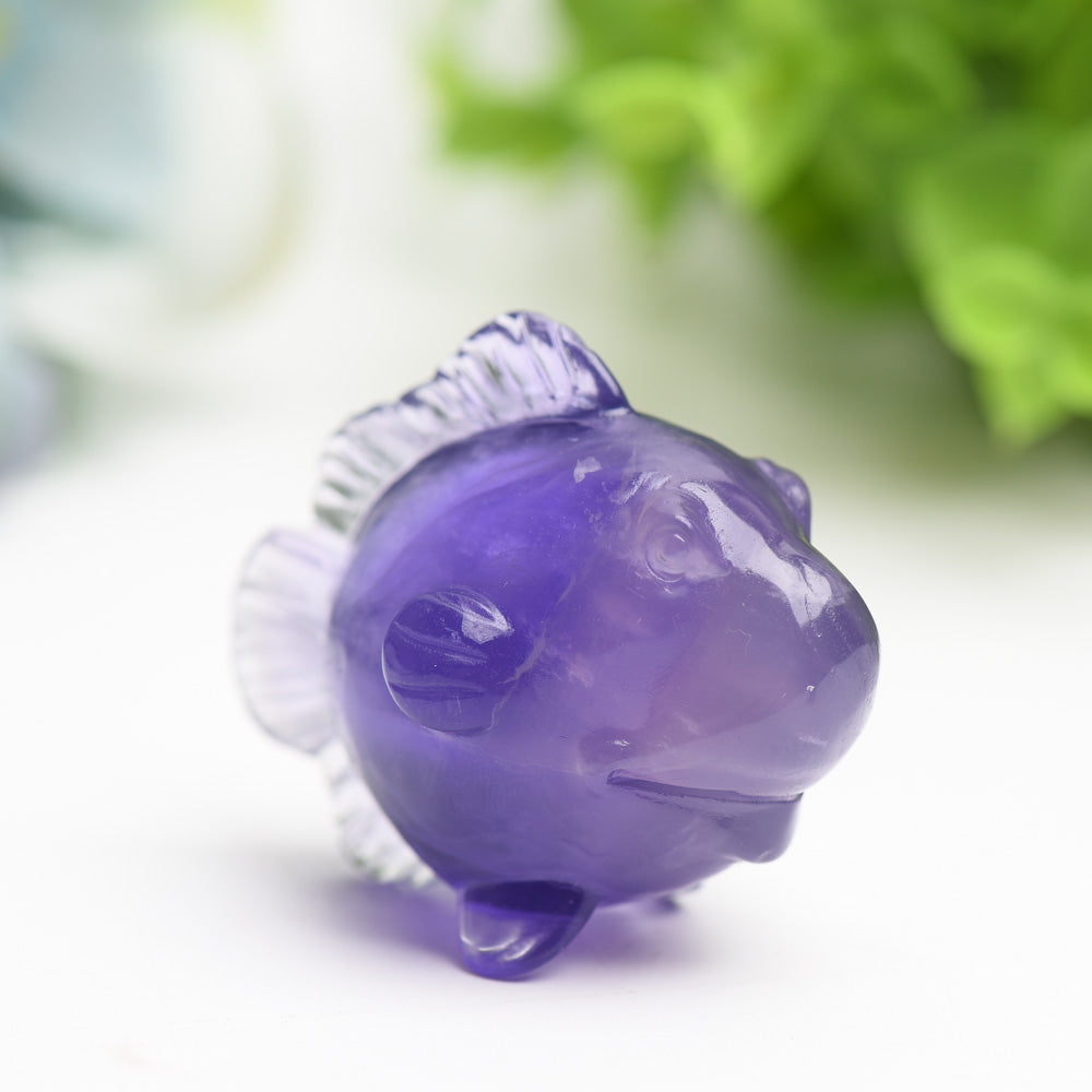 2.0 inch Fluorite Fish Crystal Carving for Healing