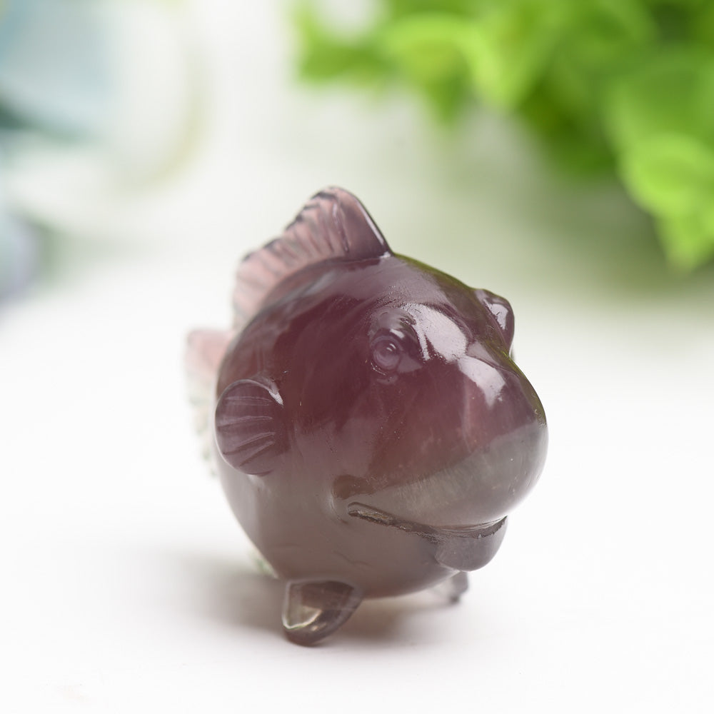 2.0 inch Fluorite Fish Crystal Carving for Healing