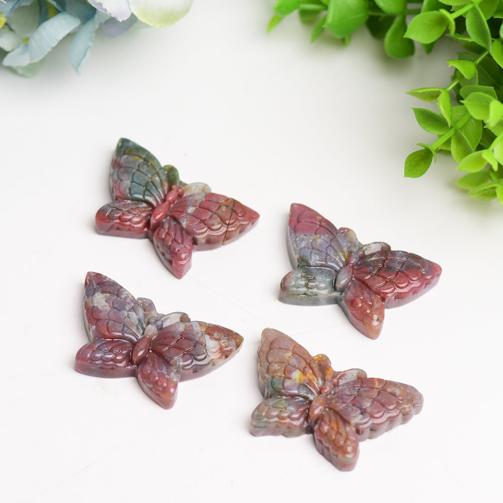 2.0 inch Ocean Jasper Butterfly Crystal Carving