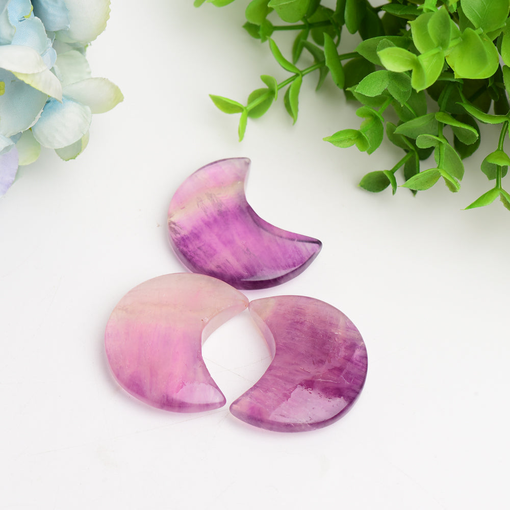 2.0 Inch Purple Fluorite Moon Crystal Figurine