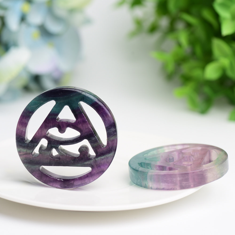 2.0-inch Rainbow Fluorite Eye Crystal Healing Shape