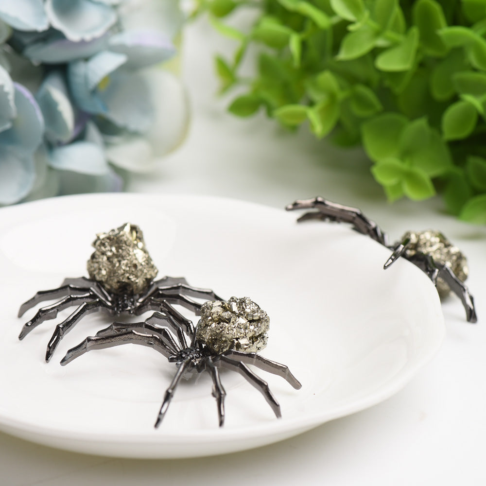 2.0 inch Raw Pyrite Stone Spider Crystal Specimen
