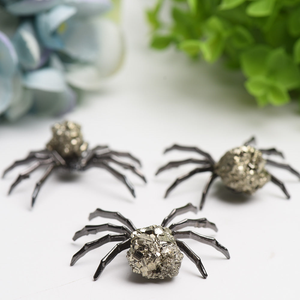 2.0 inch Raw Pyrite Stone Spider Crystal Specimen